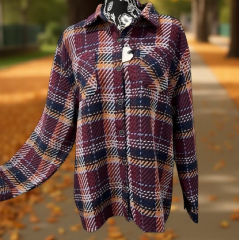 Plaid Shacket - button down long sleeves pockets Better Unsaid
XL NWT